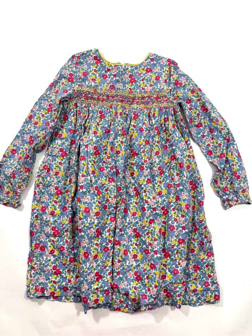 Mini Boden Smocked Floral Blossom Dress Long Sleeve